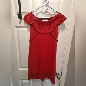 Cowgirl justice sz small  western  faux suede  . Cutouts